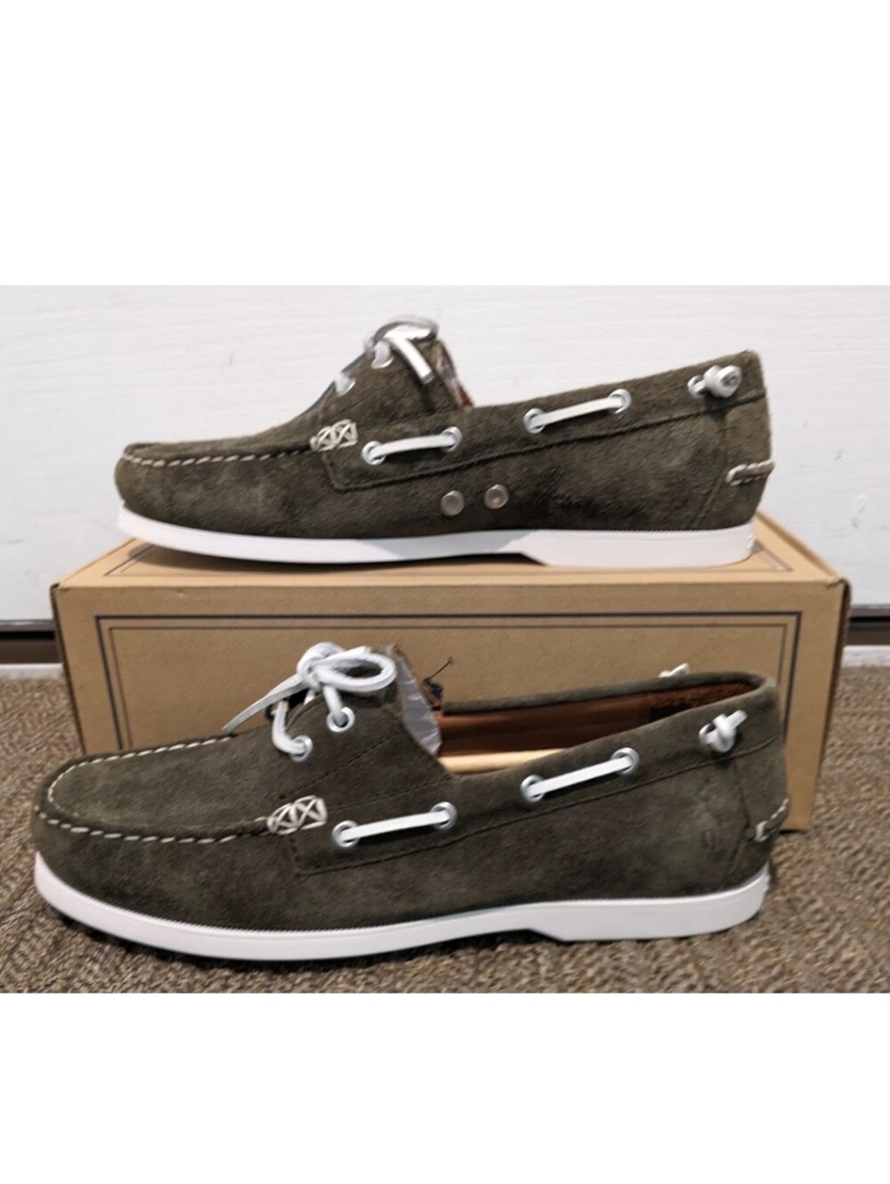 Polo Ralph Lauren Merton Suede Boat Shoe , Green, Men's Size 10 New With Box